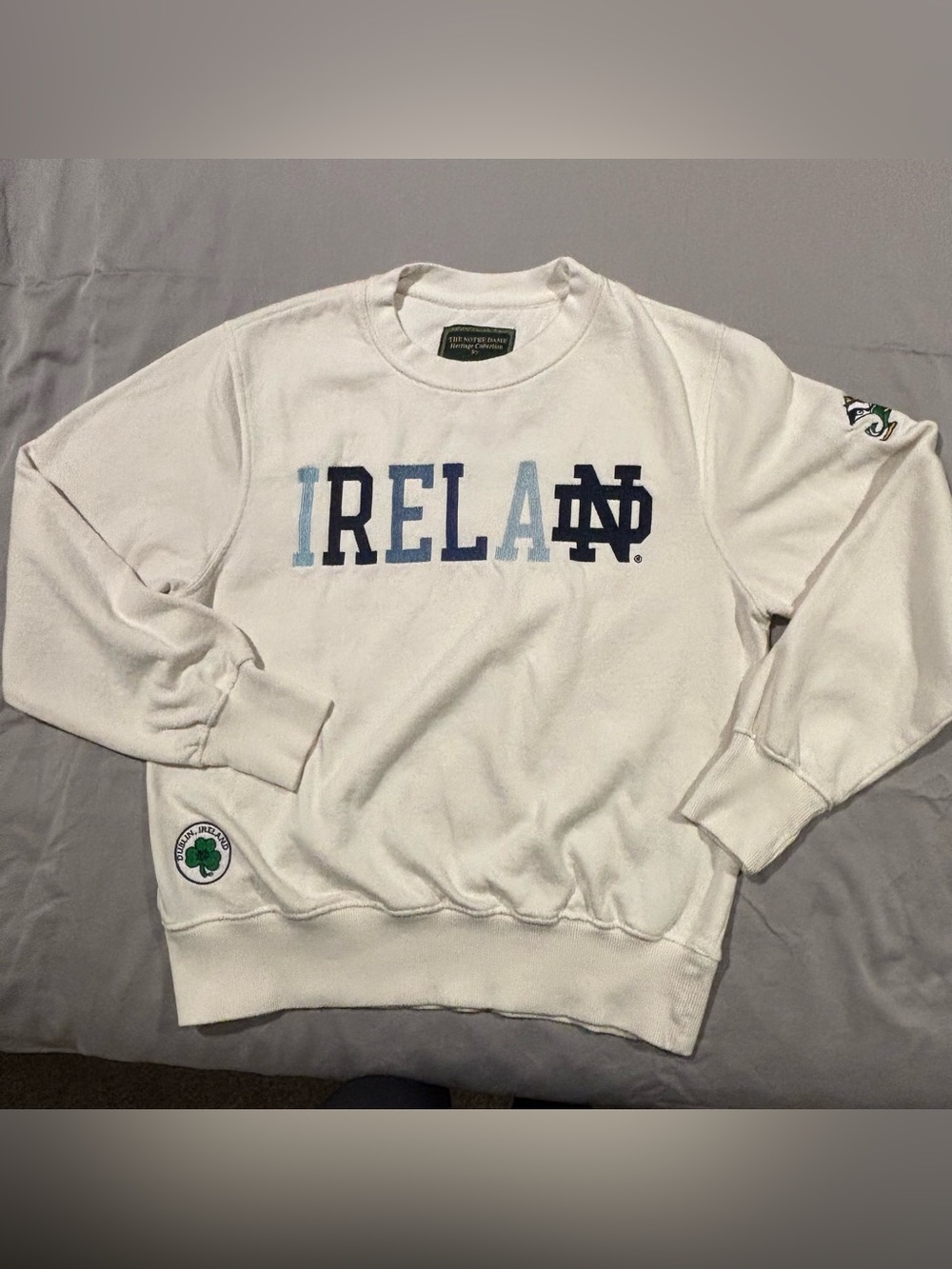 The Notre Dame Heritage Collection by Lansdowne Crewneck Embroidered Sweatshirt